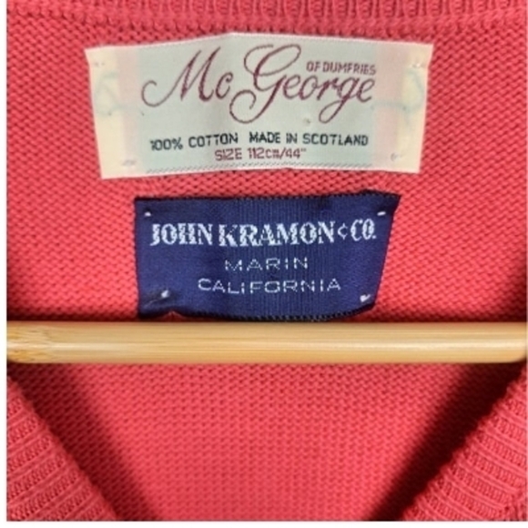 McGeorge of Dumfries 100% Cotton Made in Scottland Men's Size 112cm/44" Coral - Picture 4 of 6